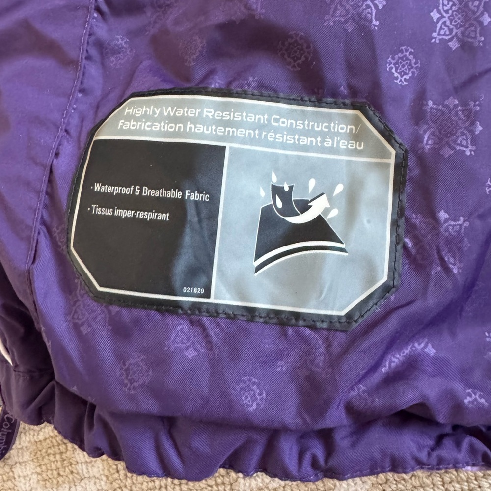 New Columbia Interchange Waterproof Ski Jacket Outdoor Insulated Snow Purple XL - Picture 8 of 12